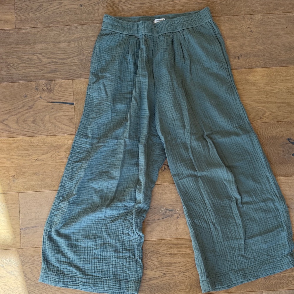 Madewell Gauzy Cotton Sage Green Knit Pants